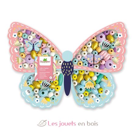 Coffret perles en bois Papillon SYCRE3289 Sycomore 2