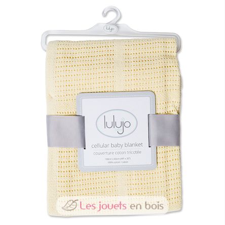 Couverture tricot de coton - Jaune LLJ-121-010-005 Lulujo 3