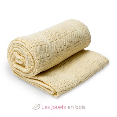 Couverture tricot de coton - Jaune LLJ-121-010-005 Lulujo 1
