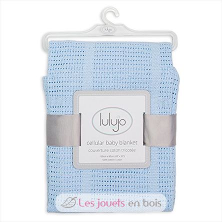 Couverture tricot de coton - Bleu LLJ-121-010-003 Lulujo 3