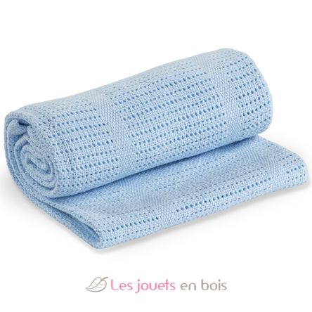 Couverture tricot de coton - Bleu LLJ-121-010-003 Lulujo 1