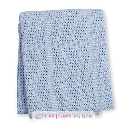 Couverture tricot de coton - Bleu LLJ-121-010-003 Lulujo 2