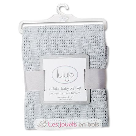 Couverture tricot de coton - Gris LLJ-121-010-004 Lulujo 3