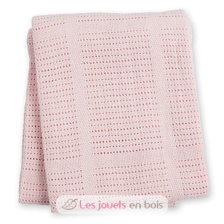 Couverture tricot de coton - Rose LLJ-121-010-002 Lulujo 2