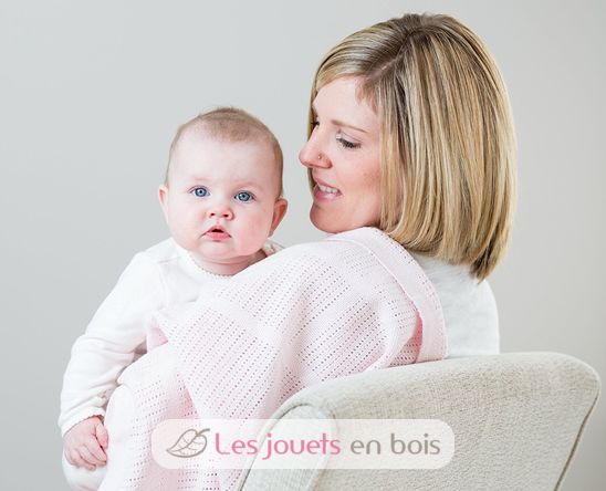 Couverture tricot de coton - Rose LLJ-121-010-002 Lulujo 4