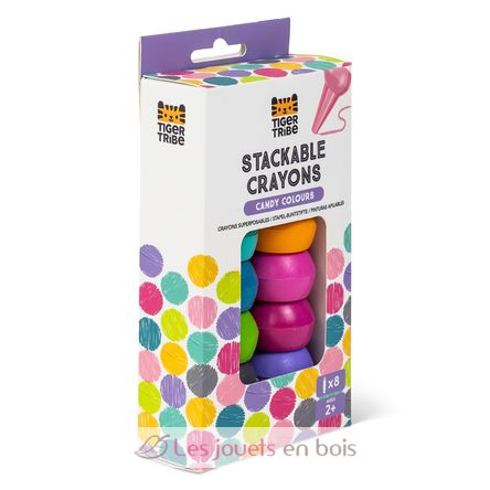 Crayons empilables couleurs acidulées TT7-0162 Tiger Tribe 6