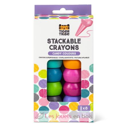 Crayons empilables couleurs acidulées TT7-0162 Tiger Tribe 1