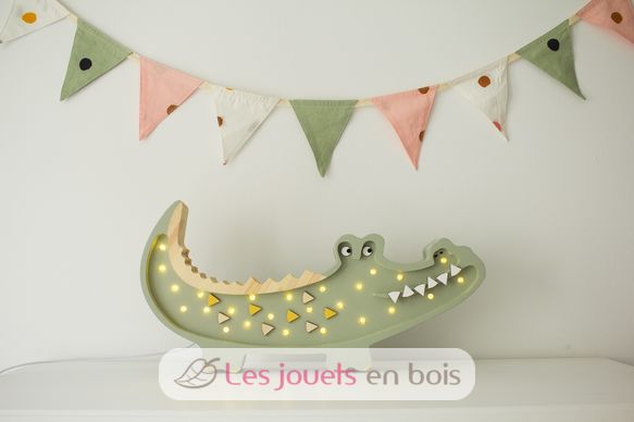 Lampe Veilleuse Crocodile Kaki pastel LL052-376 Little Lights 3