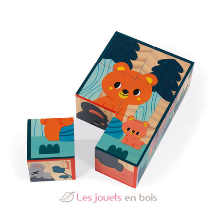 6 cubes en bois Animaux J08622 Janod 3