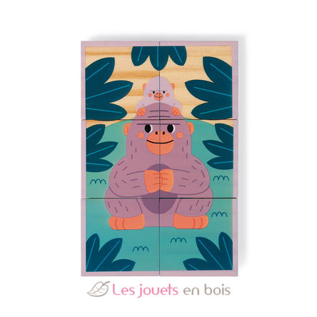 6 cubes en bois Animaux J08622 Janod 6