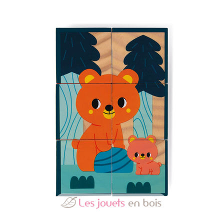 6 cubes en bois Animaux J08622 Janod 10