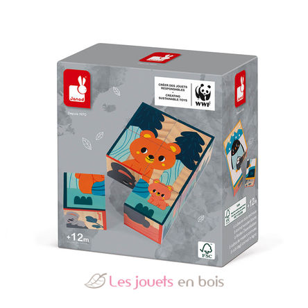 6 cubes en bois Animaux J08622 Janod 11