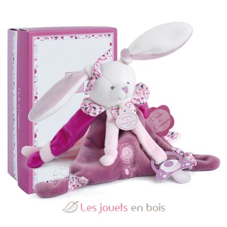 Doudou attache-sucette Cerise le lapin DC2701 Doudou et Compagnie 1