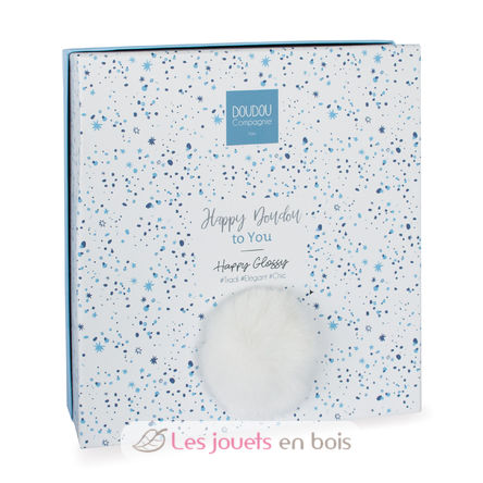 Happy Glossy Doudou Pompon Blanc DC3742 Doudou et Compagnie 5