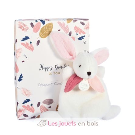 Happy Boho Mini Doudou Lapin rose 17 cm DC3882 Doudou et Compagnie 1