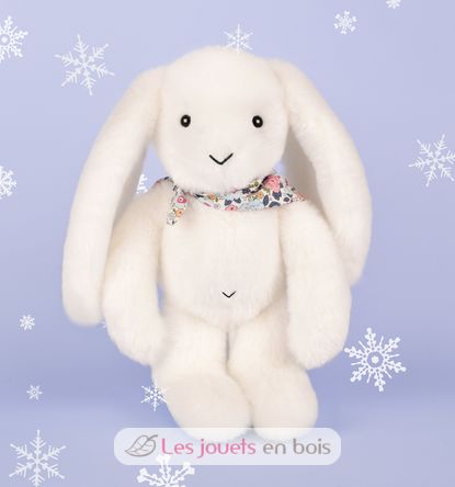 Peluche Lapin Fleurette blanc 25 cm DC4296 Doudou et Compagnie 5