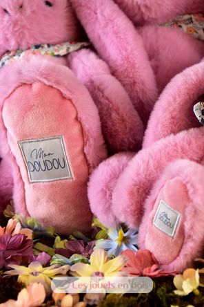 Peluche Lapin Fleurette rose 25 cm DC4297 Doudou et Compagnie 5