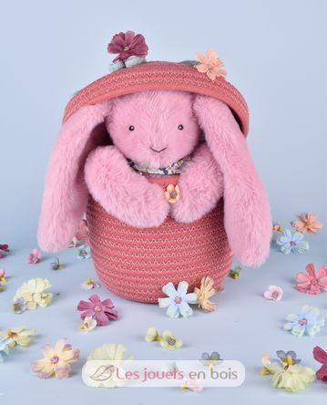 Peluche Lapin Fleurette rose 25 cm DC4297 Doudou et Compagnie 4