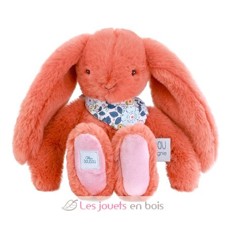 Peluche Lapin Fleurette terracotta 25 cm DC4298 Doudou et Compagnie 1