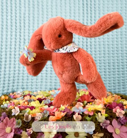 Peluche Lapin Fleurette terracotta 25 cm DC4298 Doudou et Compagnie 5