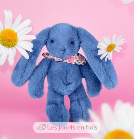 Peluche Lapin Fleurette bleu 25 cm DC4299 Doudou et Compagnie 6