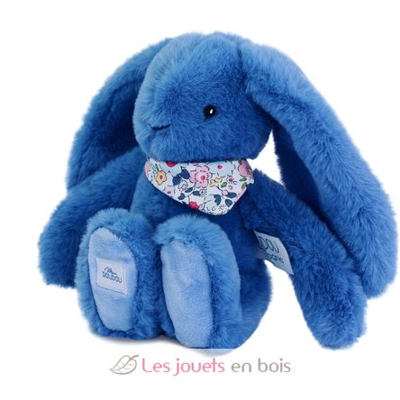 Peluche Lapin Fleurette bleu 25 cm DC4299 Doudou et Compagnie 2