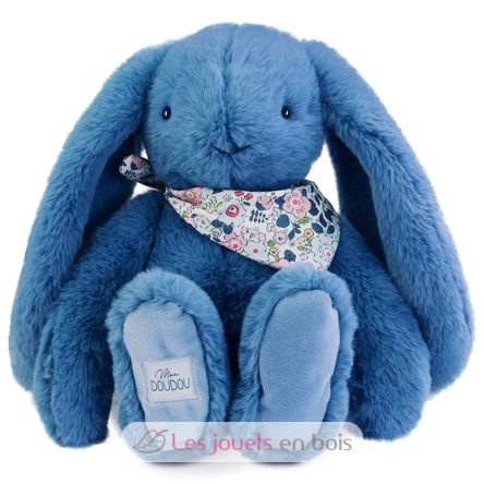 Peluche Lapin Fleurette bleu 35 cm DC4304 Doudou et Compagnie 1