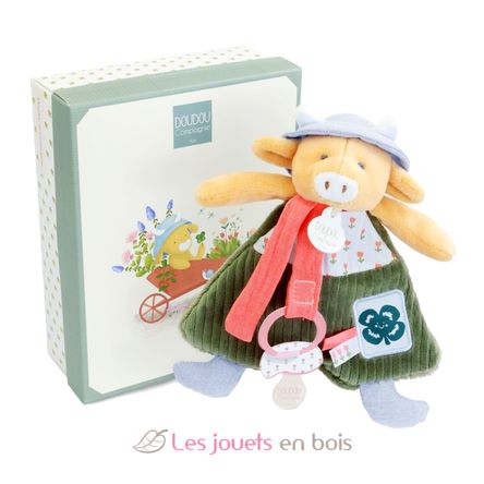 Doudou attache-sucette Vache Aneth 19 cm DC4320 Doudou et Compagnie 1