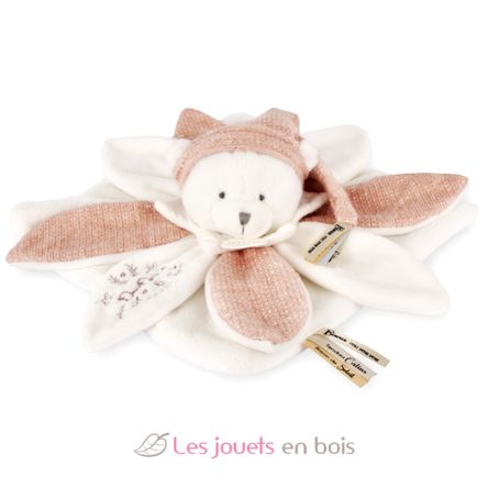Doudou plat pétales Ours Rose 25 cm DC4332 Doudou et Compagnie 2