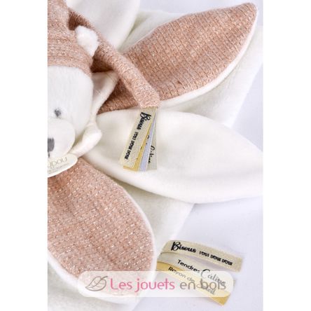 Doudou plat pétales Ours Rose 25 cm DC4332 Doudou et Compagnie 4