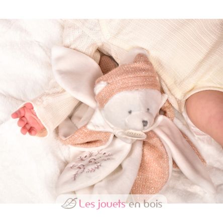 Doudou plat pétales Ours Rose 25 cm DC4332 Doudou et Compagnie 3