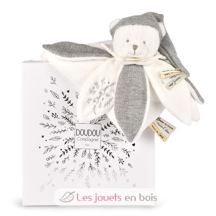 Doudou plat pétales Ours Gris 25 cm DC4337 Doudou et Compagnie 1