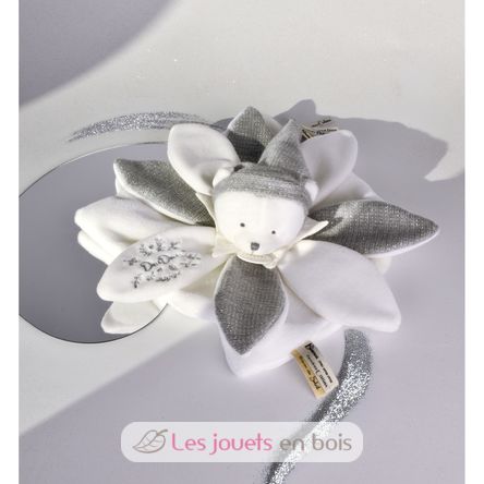 Doudou plat pétales Ours Gris 25 cm DC4337 Doudou et Compagnie 5