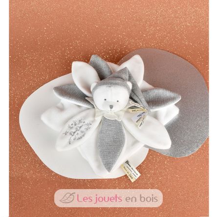 Doudou plat pétales Ours Gris 25 cm DC4337 Doudou et Compagnie 3