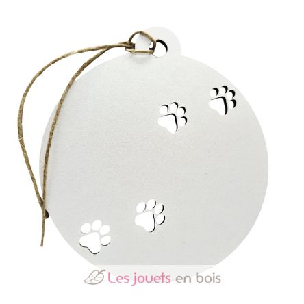 Boule de Noël chien personnalisable bois blanc VI-BN21 Vintiun 1