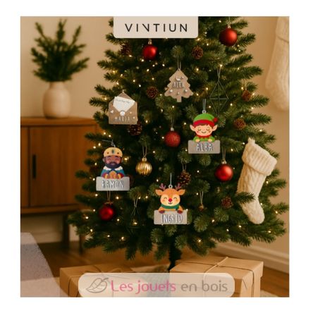 Renne de Noël personnalisable en bois VI-AD03 Vintiun 3