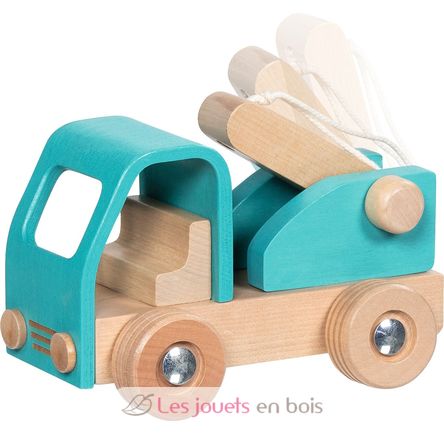 Dépanneuse en bois bleue GK55837 Goki 2