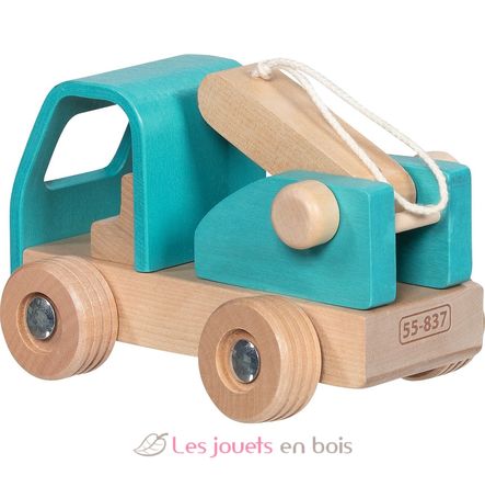 Dépanneuse en bois bleue GK55837 Goki 5