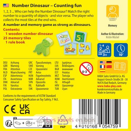 Dino des chiffres HA1004928002 Haba 2