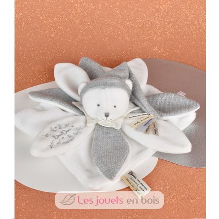Doudou plat pétales Ours Gris 25 cm DC4337 Doudou et Compagnie 6