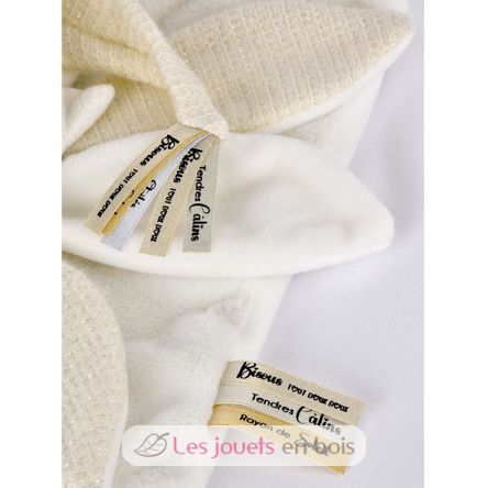 Doudou plat pétales Ours Blanc 25 cm DC4342 Doudou et Compagnie 3