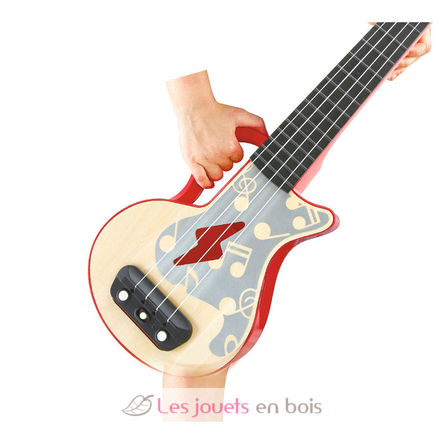 Ukulélé électrique apprentissage interactif rouge - Hape E0624 - Jouet  musical