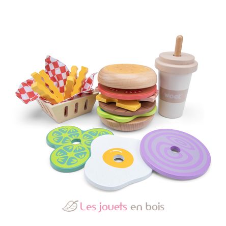 Ensemble de Fast Food en bois NCT10617 New Classic Toys 1