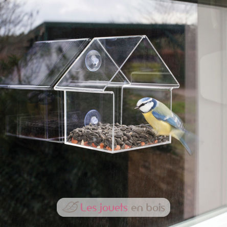 Mangeoire fenêtre acrylique Esschert Design FB370 - Mangeoire transparente  pour oiseaux