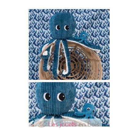 Peluche Ptipotos Pieuvre bleu Filou DE74100 Les Déglingos 5