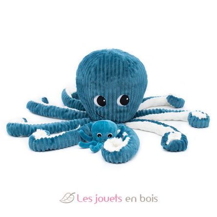 Peluche Ptipotos Pieuvre bleu Filou DE74100 Les Déglingos 3