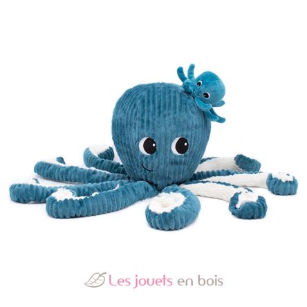 Peluche Ptipotos Pieuvre bleu Filou DE74100 Les Déglingos 1