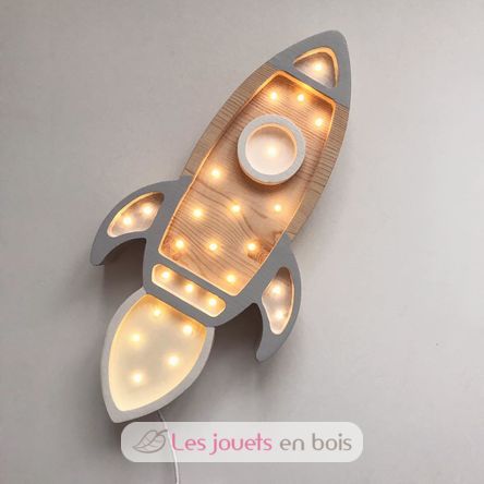 Lampe Veilleuse Fusée gris clair - Little Lights . 3 ans et plus