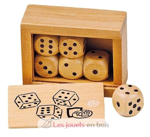 Boîte de 6 dés en bois GK-HS239 Goki 1