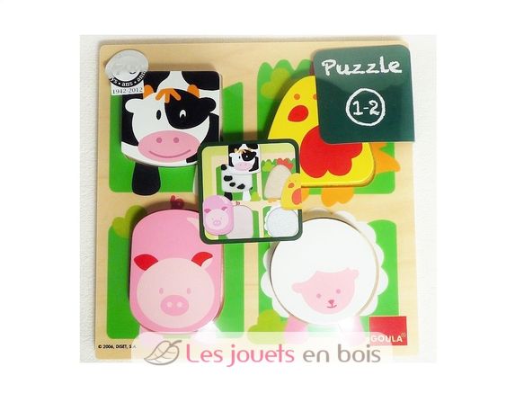 Puzzle ferme matières et formes GO53011-920 Goula 5